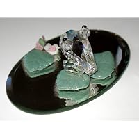 Crystal Frog on Lily Pad Made with Swarovski Crystal