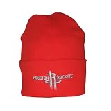 Adult NBA Houston Rockets Warm Ski & Skate Roll Up Beanie / Winter Hat - One Size Fits All - Red