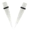Acrylic Glitter Taper - Silver - 00G - Sold as a Pair