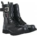Boots & Braces Stiefel 10-Loch 2 Schnallen Rangers Schwarz