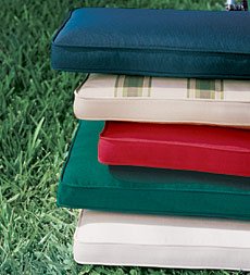 Deluxe Chair Cushion Square Corners With Ties 17-3/4 X 15-1/4 X 3H -Forest Green