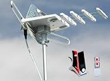 Vhf Uhf Fm Digital Hdtv Power Amplified Outdoor Tv Antenna w/ Rotor Remote Control