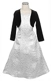 Remarkable New 2 Pc Metallic Jacquard Christmas Holiday Dress with Velvet Bolero Jacket 2 to 12 Girls