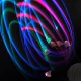 White Tip Glow LED Lighted Up Rave Party Raver Black Dancer Gloves no Batteries ( 7 Mold 4 Speed )