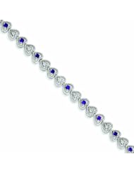 Genuine .925 Sterling Silver Amethyst Diamond Bracelet 7.6 Grams . 100% Satisfaction Guaranteed.