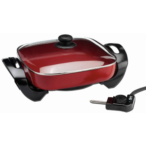 Deni 8266 PfoaFree Electric Skillet 12 by 12Inch Red coconuas137