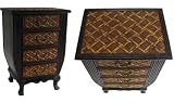 Bamboo Rattan Chest with 4 Storage Drawers (Brown) (27.95H x 19.68W x 14.57D)