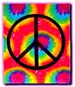 Tie Dye Tapestry ~ Peace Sign ~ Approx 40 X 45 Inches