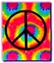 Tie Dye Tapestry ~ Peace Sign ~ Approx 40 X 45 Inches