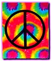 Tie Dye Tapestry ~ Peace Sign ~ Approx 40 X 45 Inches