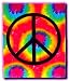 Tie Dye Tapestry ~ Peace Sign ~ Approx 40 X 45 Inches
