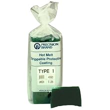 Precision Brand Type 2 Hot Melt Strippable Protective Coating, Transparent Green Color, 5 Pound Package