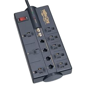 Tripp Lite TLP810NET Protect It! Surge Protector/Suppressor 8 outlets (3 Transformers) 10ft Cord 3690 Joules
