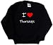 I Love Heart Thursdays Black Kids Sweatshirt (White & Red print)-12-13 Years I Love Heart Thursdays Black Kids Sweatshirt (White & Red print)-12-13 Years