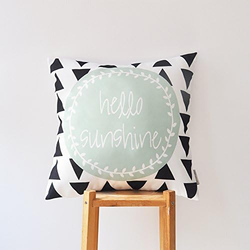 Mint Throw Pillow, Modern Decorative Pillow, Geometric Kids Pillow, Cushion Cover, Nursery Pillow 16" x 16"
