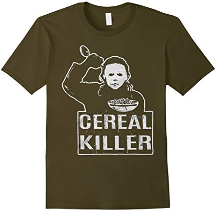 Men's Cereal Killer Funny Halloween Shirt-Funny Pun Tees Scary Foo XL Olive