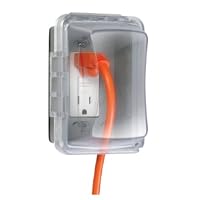 Taymac MM510C Weatherproof Single Outlet Cover Outdoor Receptacle Protector, 3-1/2 Inches Deep, Clear