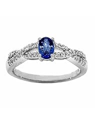 14K White Gold Tanzanite and Diamond Ring -- LIFETIME WARRANTY