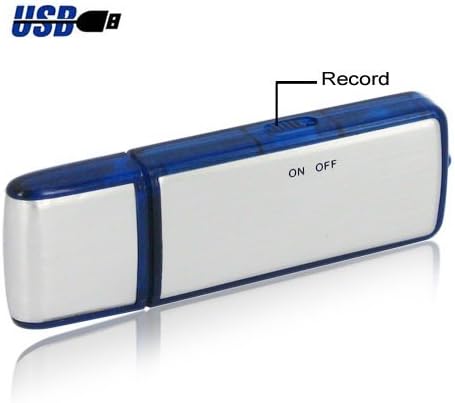 USB Voice Recorder - Rechargeable Digital Audio Recorder - Hidden Pen Drive Dictaphone - Record Meetings, Lectures, Interviews (8gb) (Blue)