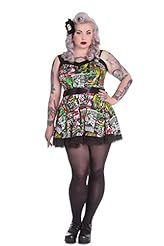 Plus Size Cotton/Elastane/Spandex/Tulle General Print Mini Dress 