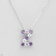 Necklace With 2.25ctw Precious Stones - Genuine Amethysts and Topazes Crafted in 925 Sterling silver Length 16in