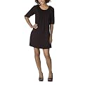 Juniors' Xhilaration® 3/4-Sleeve Smocked U-Neck Dress - Brown