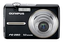 Olympus Stylus FE-280 8MP Digital Camera with Dual Image Stabilized 3x Optical Zoom (Black)