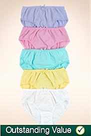 5 Pack Pure Cotton Assorted Stretch Briefs