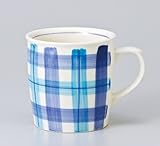 チェックマグ(ブルー)　【マグカップ 美濃焼】