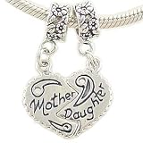 MOTHER DAUGHTER Bead Charms fits Pandora and Chamilia Bracelet GIFT BOXED