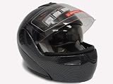 Tms Carbon Modular Flip up Dual-visor Motorcycle Helmet (Medium)