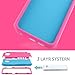 S6 Case, LK [Combo Armor] Hard PC Cover with Soft Silicone Case Hybrid Defender Shockproof Protective Case for Samsung Galaxy S6 [Hot Pink / Blue]