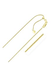 1.0mm 14K Yellow Gold Adjustable Wheat Chain
