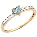 10k Gold Birthstone Heart Ring with Detail