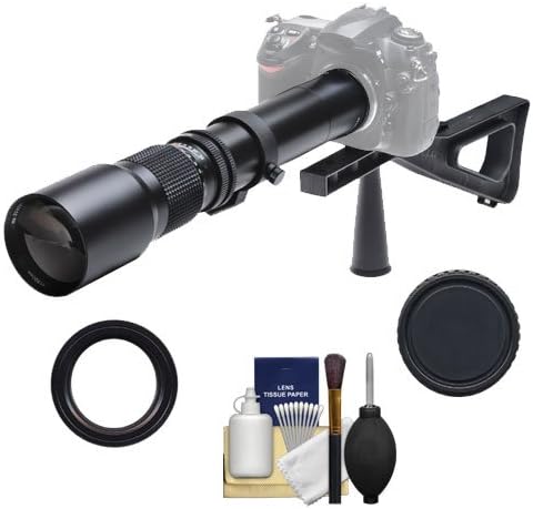 Phoenix 500mm Telephoto Lens with 2x Teleconverter (=1000mm) + Stedi-Stock Shoulder Brace Kit for Nikon D3100, D3200, D5100, D7000, D700, D800, D4 Digital SLR Cameras