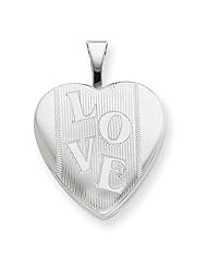 Sterling Silver 16mm LOVE Heart Locket 18" Necklace