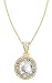 

10k Yellow Gold, April Birthstone, Lab Created White Topaz and Diamond Pendant