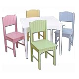KidKraft Nantucket Table and 4 Pastel Chairs by KidKraft