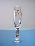 Set Of Four (4) - Romanian Crystal Glassware/Barware - Etched Grape Vine Pattern - Georgio Design - 6 Oz Champagne Flute Glasses