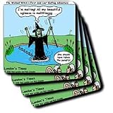 Londons Times Famous People Places Books Cartoons - Wicked Witch and Golf - Coasters