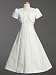 White Satin Embroidered Communion Baptism Dress with Bolero - Size 8