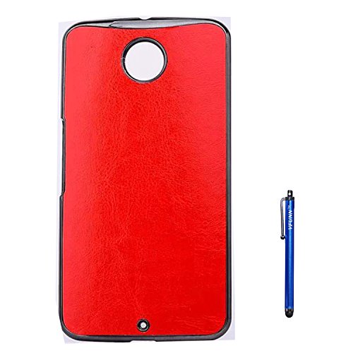 Nexus 6 Case,Vfunn Elegant Plating Hard Back Case Cover for Motorola Google Nexus 6 with 1 Clear Screen Protector 1 Stylus Pen (Nexus 6 Case) (PU Red)