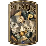 Pittsburgh Pirates Wood Sign w/ Throwback Jersey Quality Graphics Matte Finish Laminate Top
