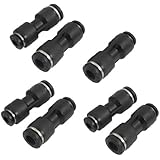 uxcell 7 Pcs Air Pneumatic 6mm to 4mm Straight Push in Connectors Quick Fittings