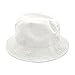 Men Women Unisex Cotton Bucket Hat 100% Cotton Packable for Travel Fishing Hunting Summer Camp (S/M, White)