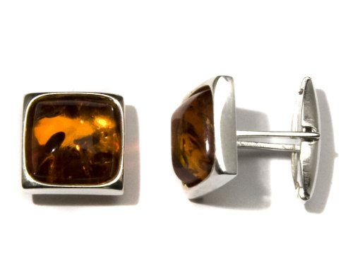 Childrens Toyshop  Jewelry : Sterling Silver Honey Amber Square Fashion Cuff Links