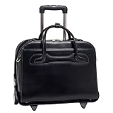 McKleinUSA Willowbrook 94985 W Series Italian Leather Detachable -Wheeled Ladies Briefcase (Black)