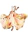 Relaxfeel Women's Flower High Waist Beach A Line Mixi Long Chiffon Skirt