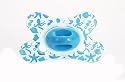 Mini Dental Soother Clear Green Print (0-6 months)