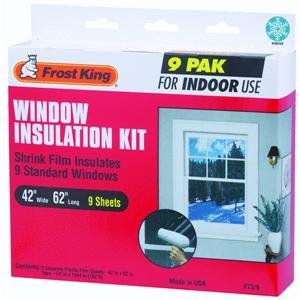 Frost King V73/9H Indoor Shrink Window Kit 42-Inch by 62-Inch, Clear